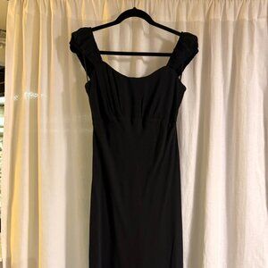 Abercrombie & Fitch Ruched Strap Maxi Dress | Size M | Black | 54” Length